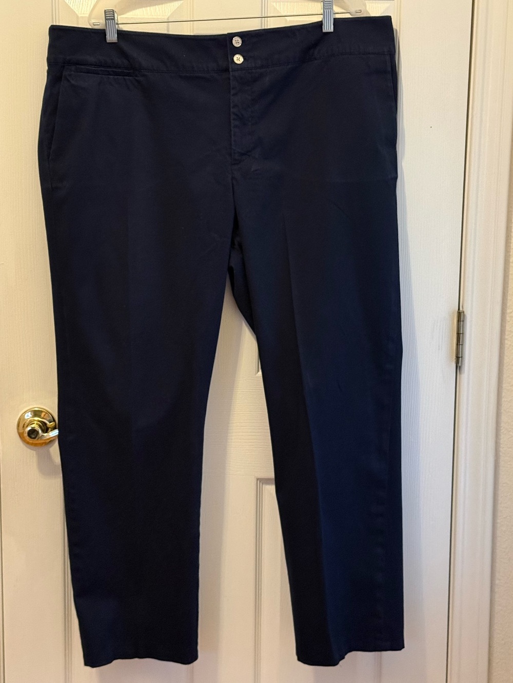 Chaps Navy Straight-Leg Women's Trousers